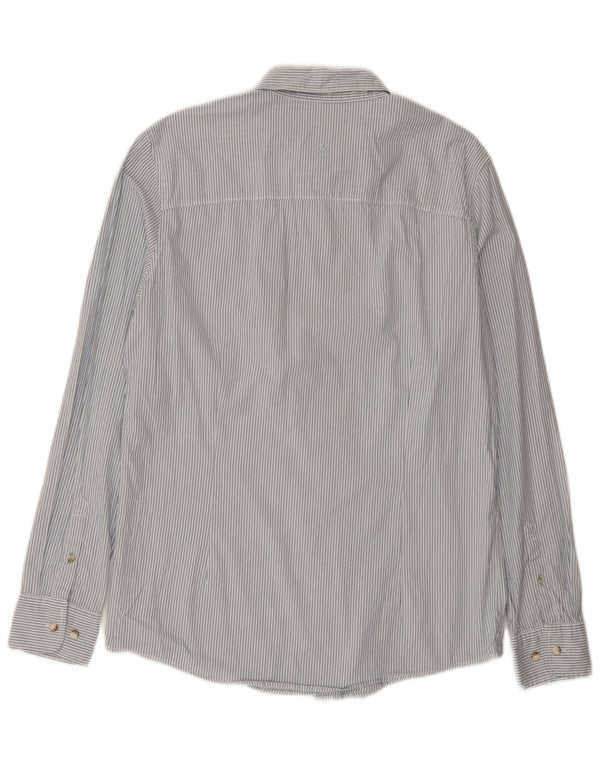 Fat Face Camicia da uomo alta vestibilità regolare in cotone a righe blu medio