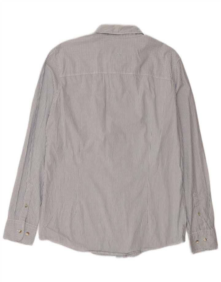 Fat Face Camicia da uomo alta vestibilità regolare in cotone a righe blu medio