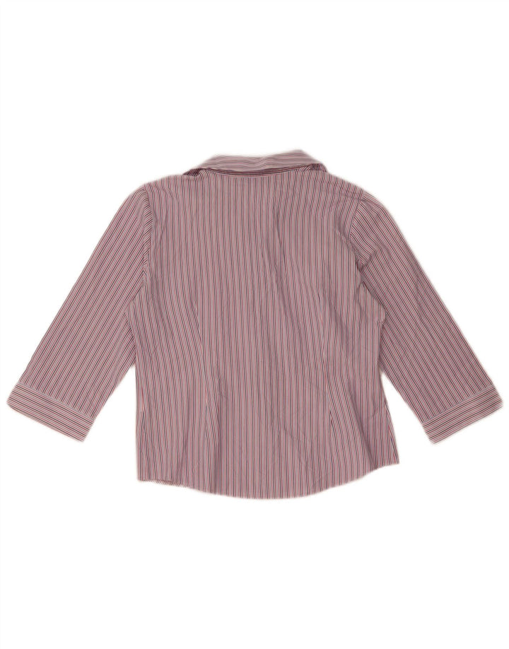 Camicia a maniche a 3/4 da donna Marks & Spencer UK 12 a righe multicolori medie