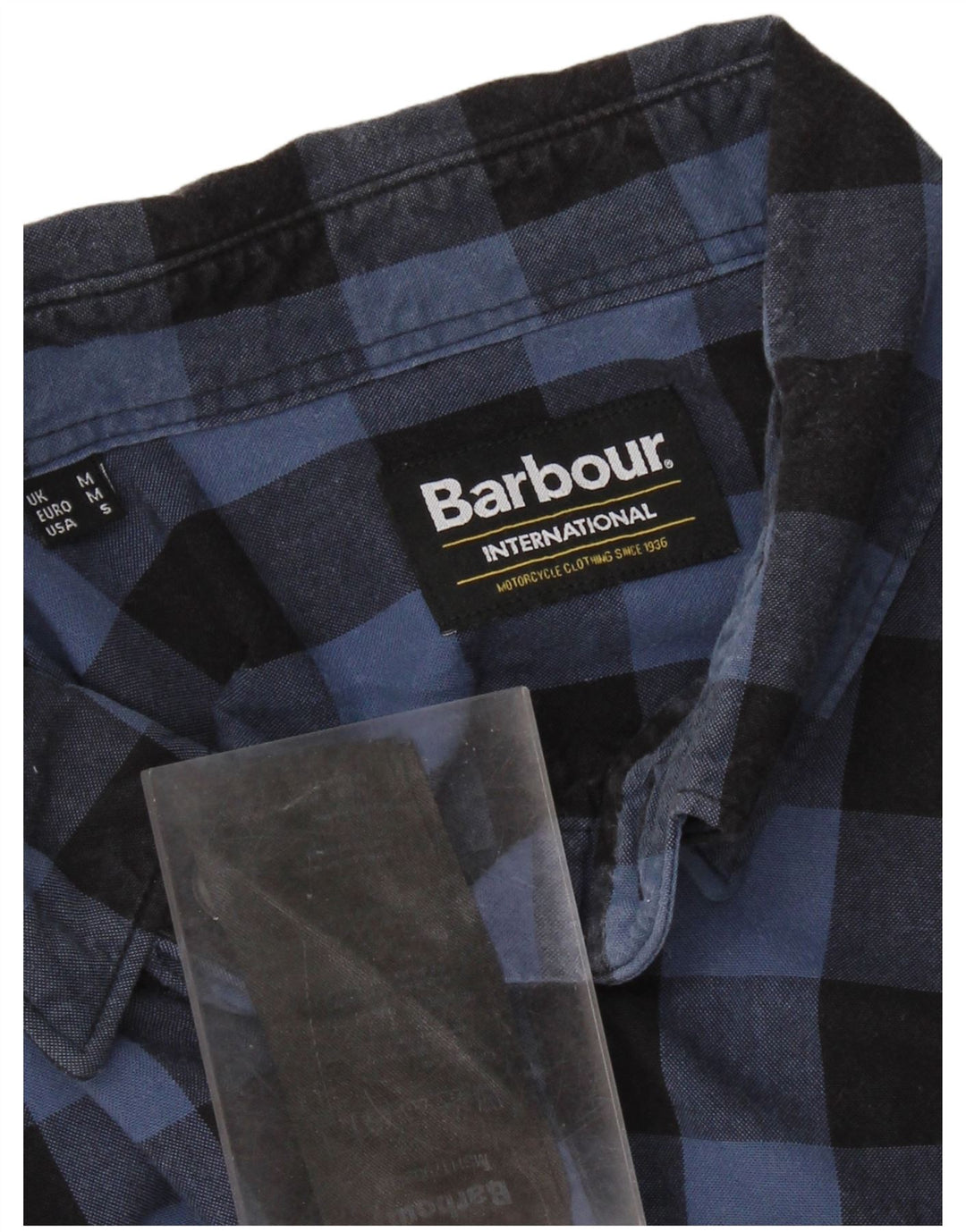 Camicia da uomo Barbour in cotone a quadretti blu medio