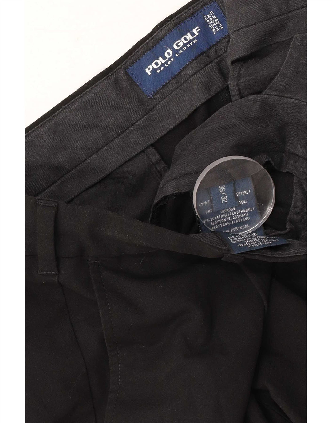 Pantaloni chino con pegging da uomo Ralph Lauren W36 L32 poliestere nero