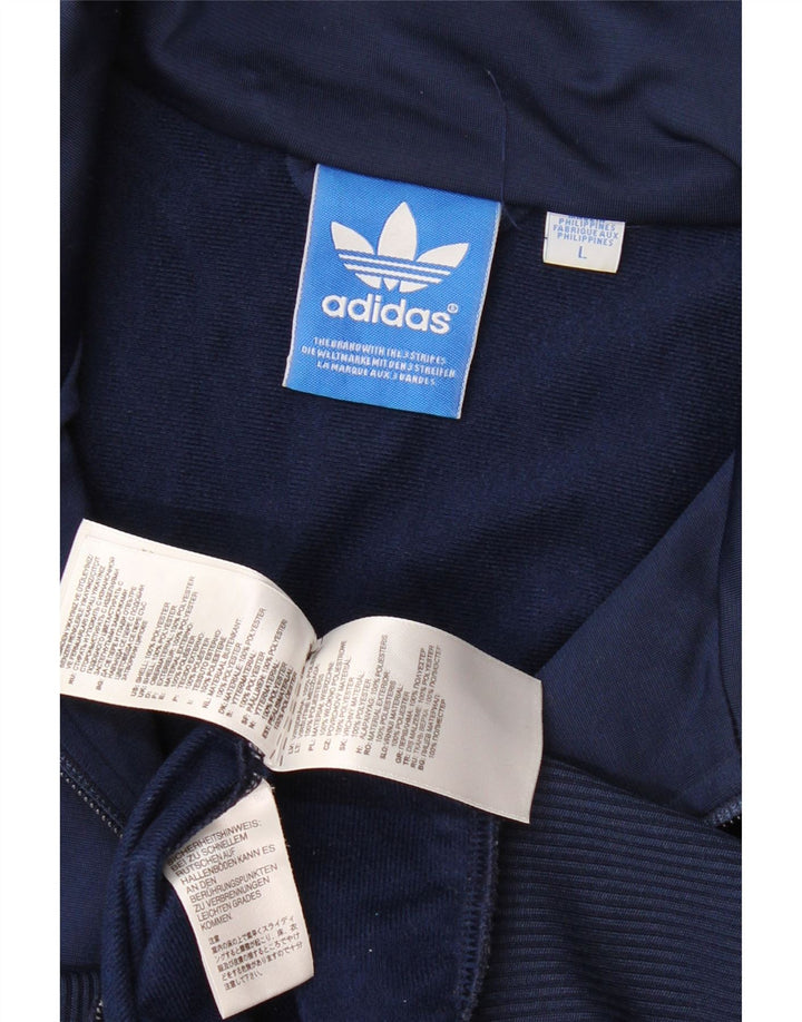 Giacca da ginnastica da uomo Adidas grande in poliestere blu navy