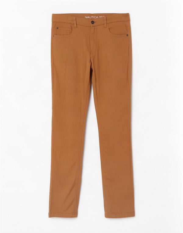 Pantaloni casual skinny da ragazzo Nautica 15-16 anni W30 L30 in cotone marrone