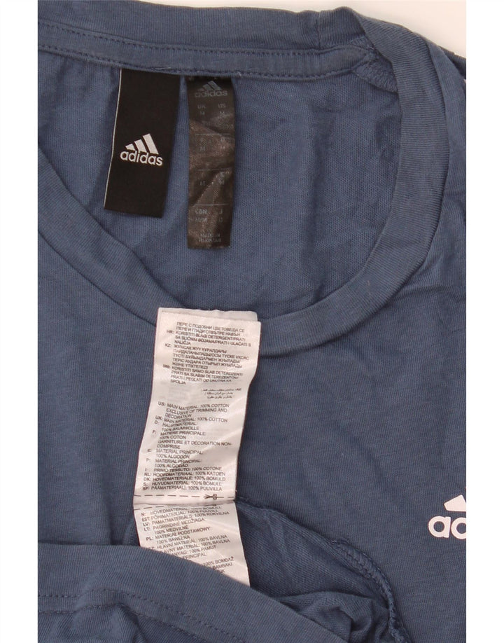 T-shirt da uomo Adidas Top in cotone blu medio