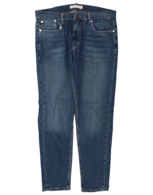Jeans slim da uomo Zara EU 46 XL W36 L30 cotone blu
