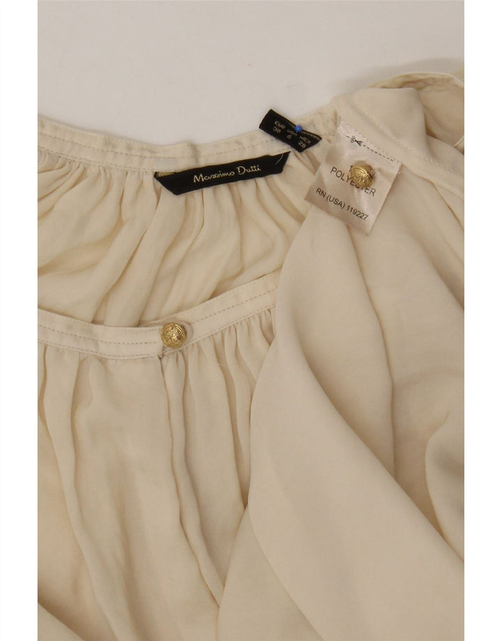 Massimo Dutti Camicetta a maniche lunghe da donna Top EU 38 Poliestere beige medio
