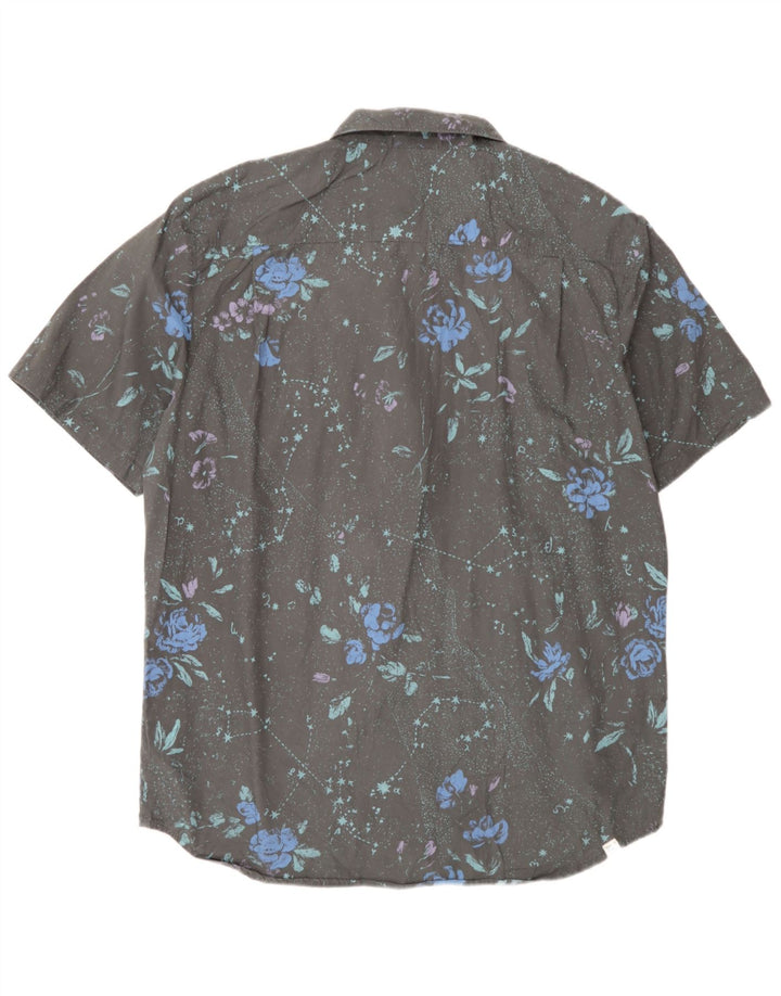 Camicia a maniche corte da uomo Vans Large in cotone floreale grigio