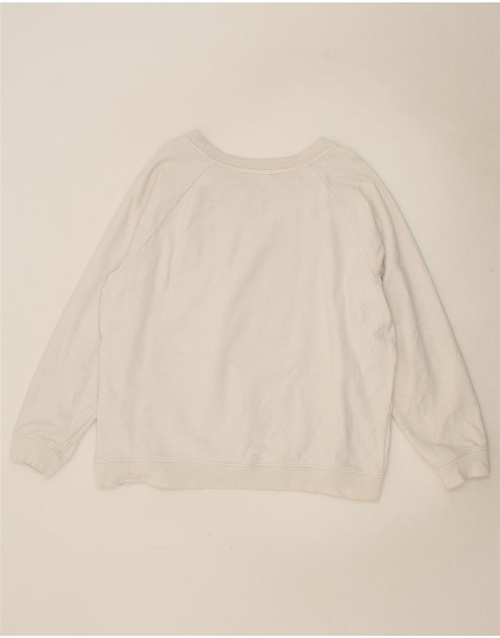 LEVI'S Womens Oversized Graphic Sweatshirt Jumper UK 16 Large White Cotton Vintage Levi's and Second-Hand Levi's from Messina Hembry 
