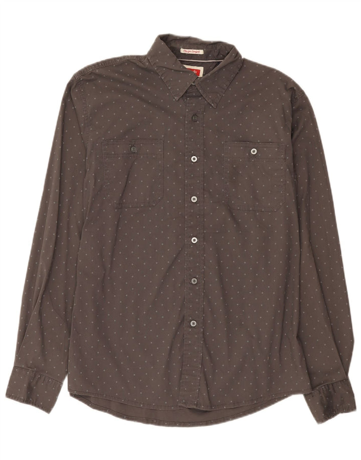 Camicia da uomo Wrangler in cotone maculato grigio medio