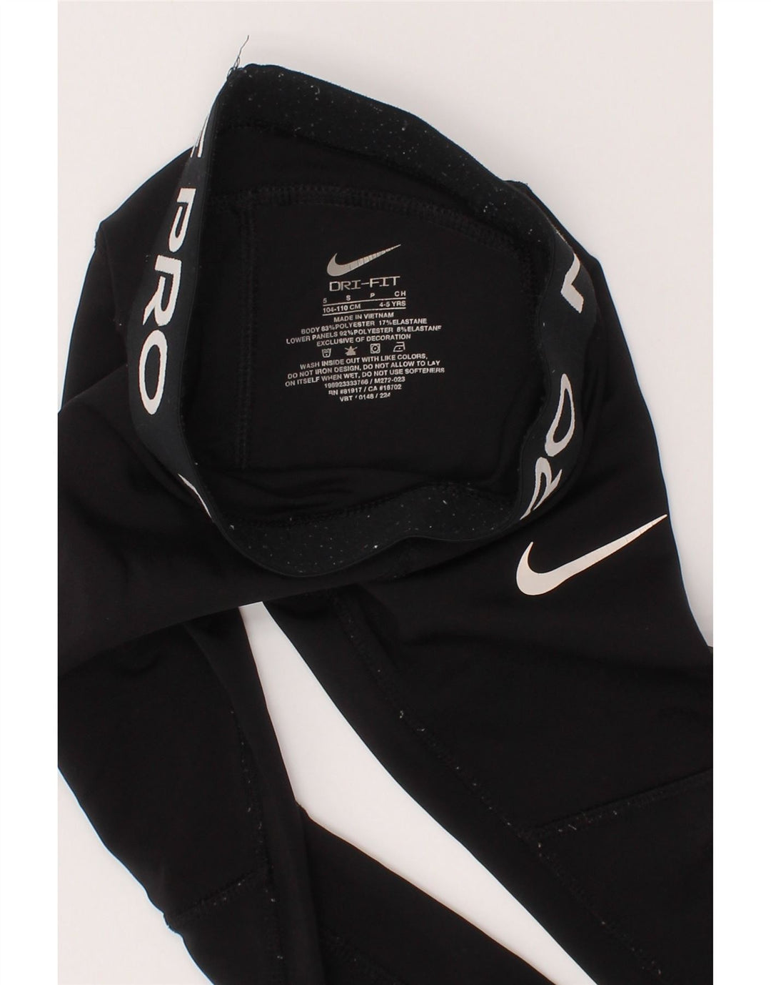 Leggings grafici Nike Dri Fit per ragazze 4-5 anni piccoli in poliestere nero