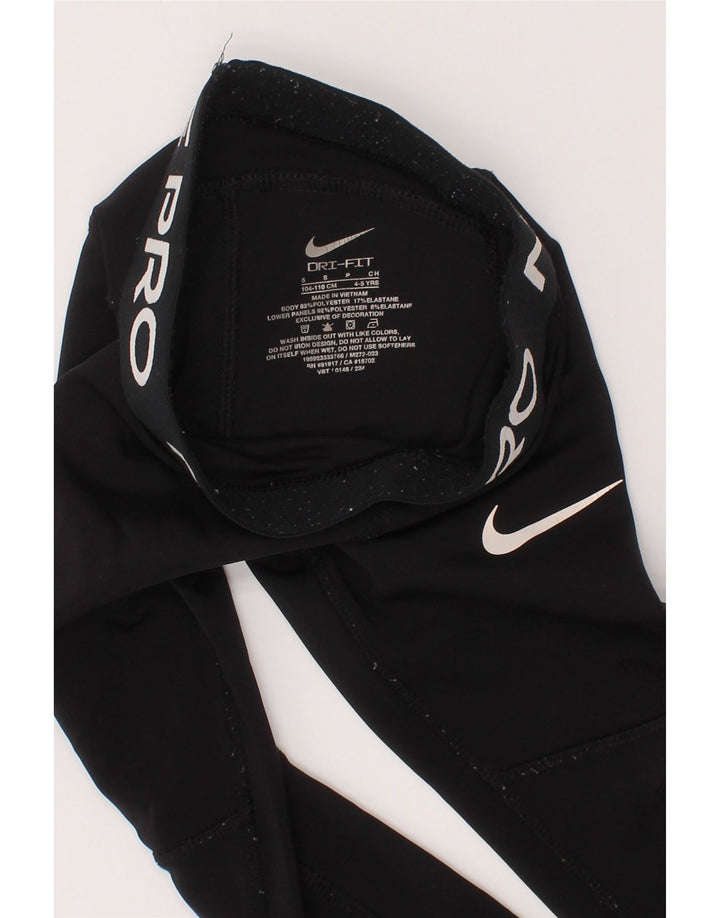 Leggings grafici Nike Dri Fit per ragazze 4-5 anni piccoli in poliestere nero