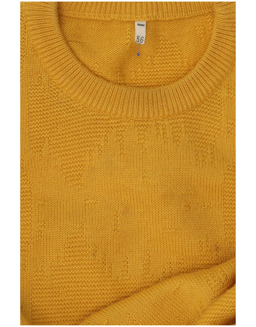 Maglione maglione girocollo da uomo VINTAGE IT 56 XL Giallo