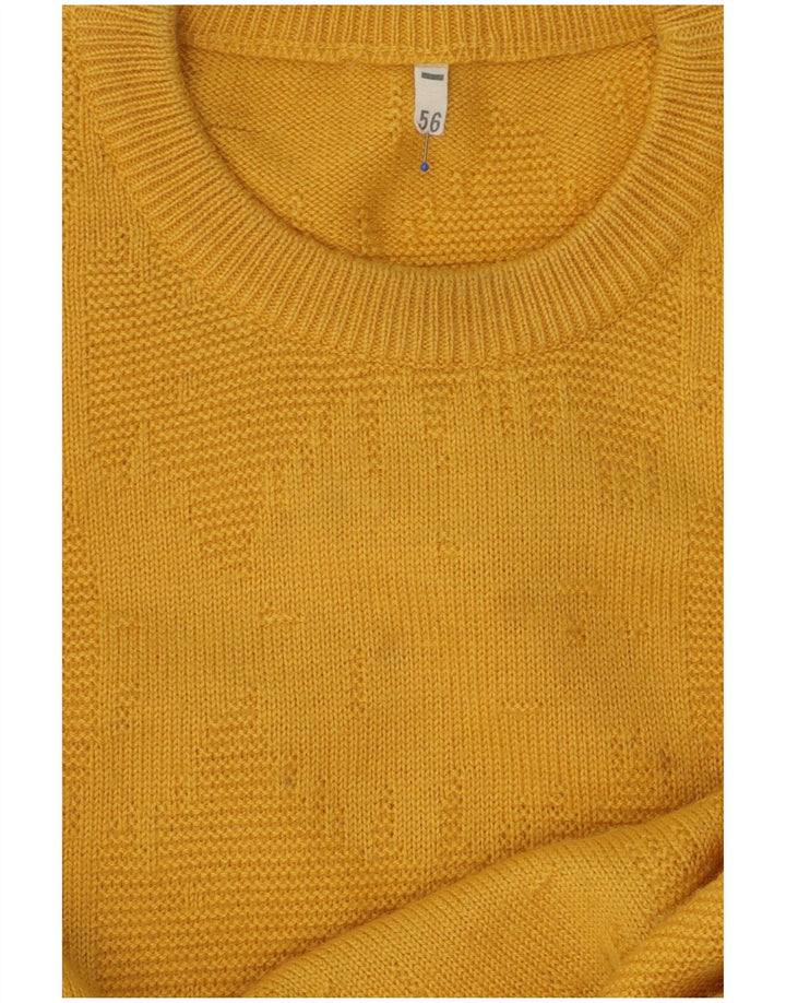 Maglione maglione girocollo da uomo VINTAGE IT 56 XL Giallo