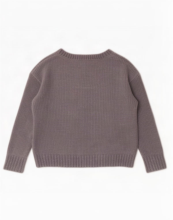 Gap Maglione da donna oversize corto in velluto con scollo a barca UK 6 XS Grigio