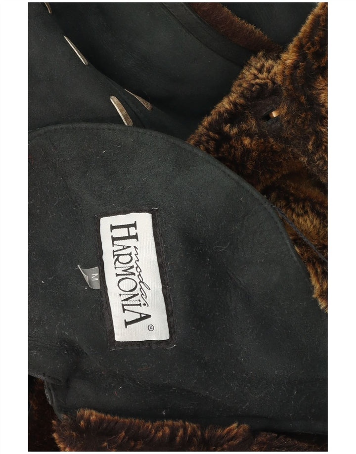 Cappotto in shearling vintage da donna UK 12 verde medio