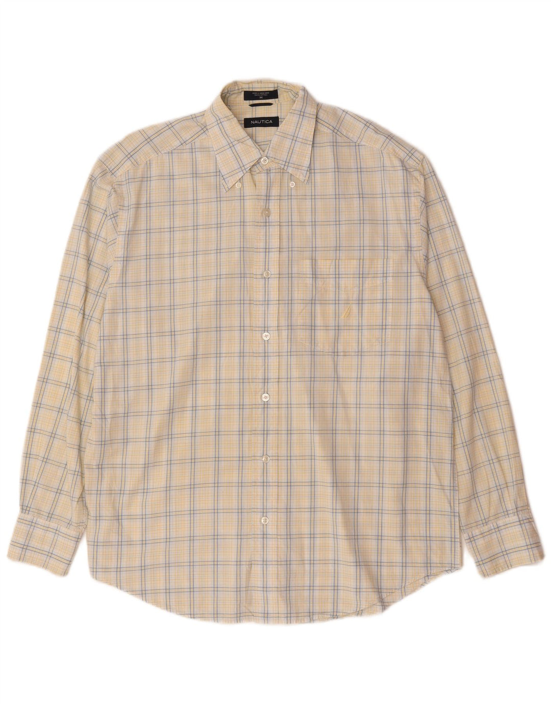 Camicia da uomo Nautica in cotone a quadri giallo medio