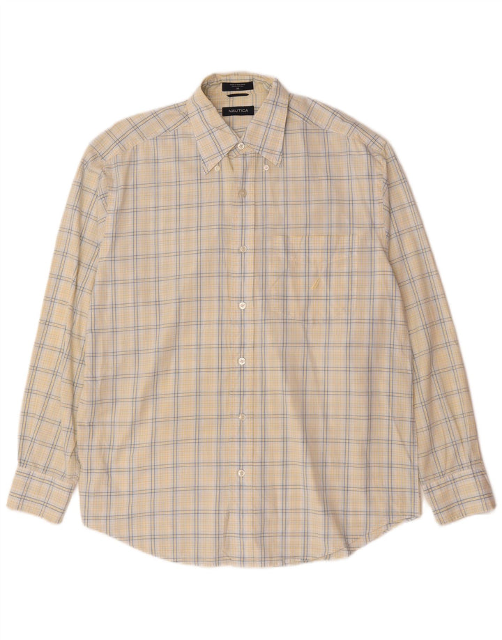 Camicia da uomo Nautica in cotone a quadri giallo medio