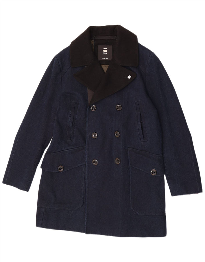 Cappotto da marinaio da uomo G-Star taglia 40 grande in cotone blu navy
