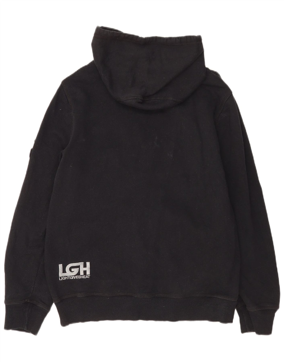 Felpa con cappuccio e zip grafica da uomo Hurley in cotone nero medio