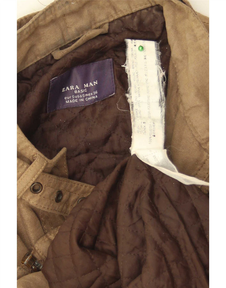 Giubbotto bomber militare da uomo Zara UK 36 piccolo marrone