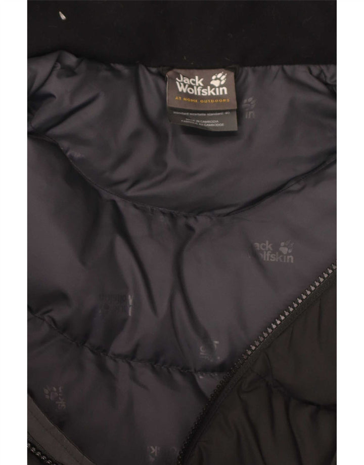 Cappotto imbottito con cappuccio da donna Jack Wolfskin UK 10/12 poliestere nero medio