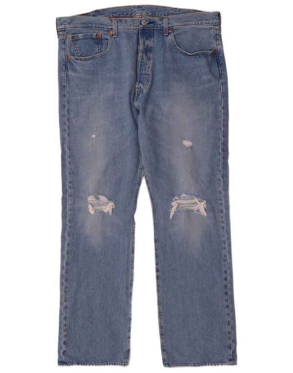 Levi's Uomo 501 Jeans dritti invecchiati W38 L32 Cotone blu