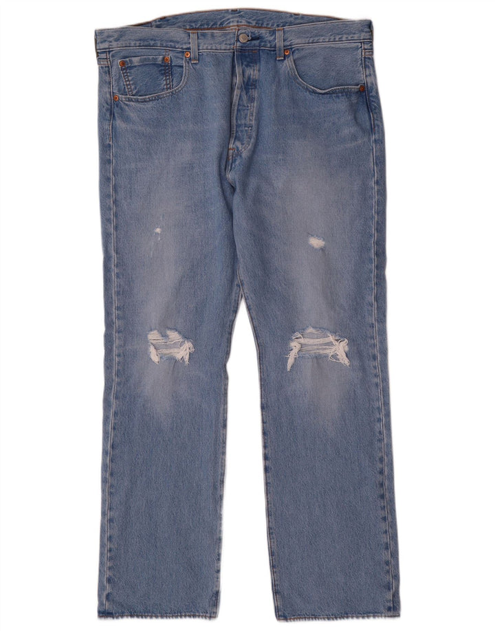 Levi's Uomo 501 Jeans dritti invecchiati W38 L32 Cotone blu