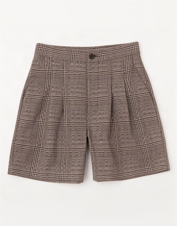 Pantaloncini chino con pegged da donna Reiss UK 8 Small W26 lana a quadri grigi