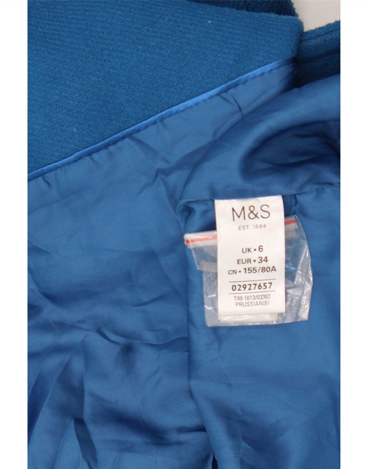 Cappotto doppiopetto da donna Marks & Spencer UK 6 XS poliestere blu