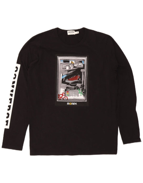 Converse Top grafico da uomo a maniche lunghe 2XL cotone nero