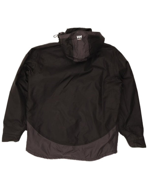 Giacca a vento con cappuccio da uomo Helly Hansen UK 40 Large Black Colourblock