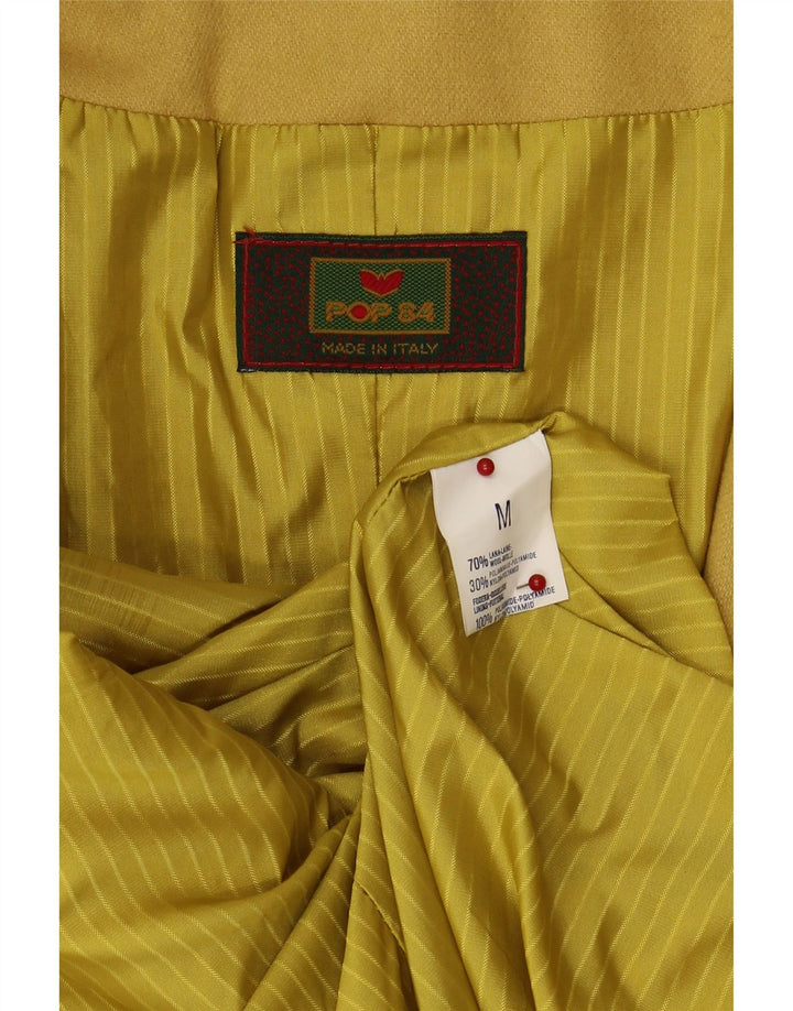 POP 84 Womens 2 Button Blazer Jacket UK 14 Medium Yellow Wool