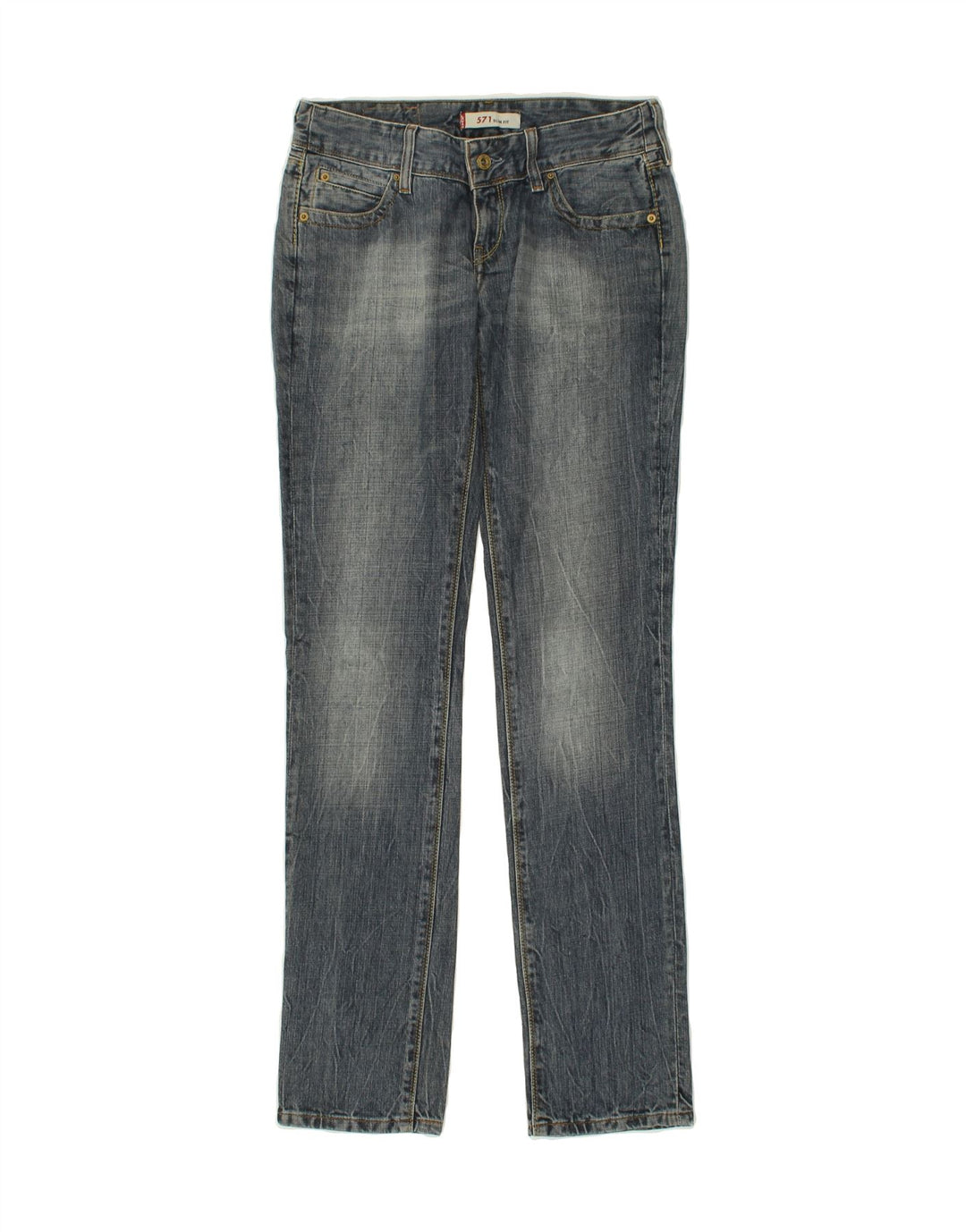 LEVI'S Womens 571 Slim Jeans W28 L34 Grey Cotton Vintage Levi's and Second-Hand Levi's from Messina Hembry 