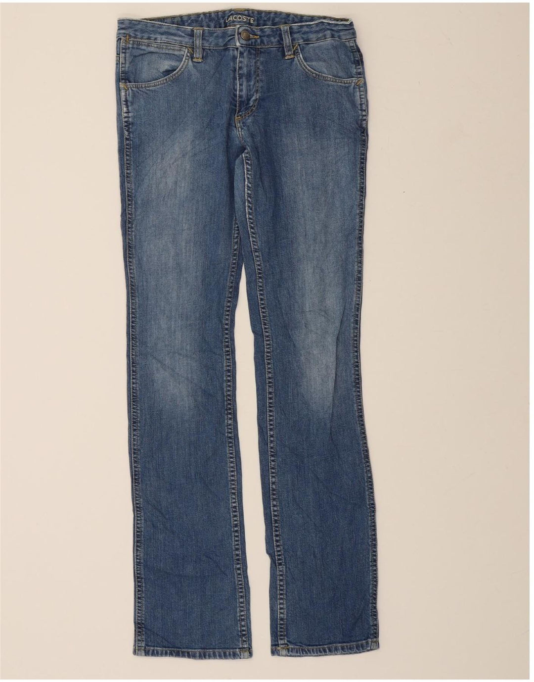LACOSTE Womens Straight Jeans W28 L33 Blue Cotton Vintage Lacoste and Second-Hand Lacoste from Messina Hembry 