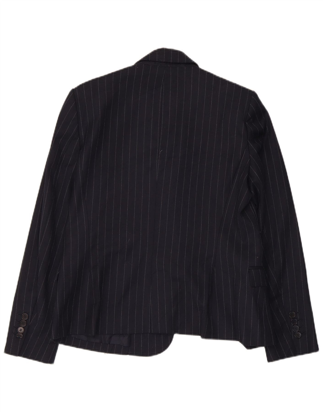 Giacca blazer da donna a 1 bottone Zara UK 14 grande gessato blu navy