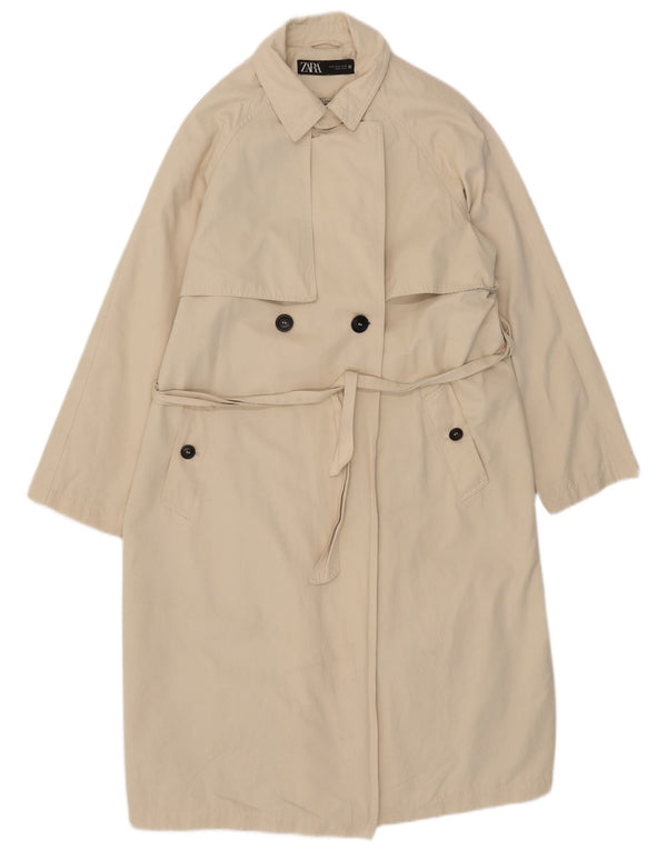 Trench da donna Zara UK 14 Cotone beige medio