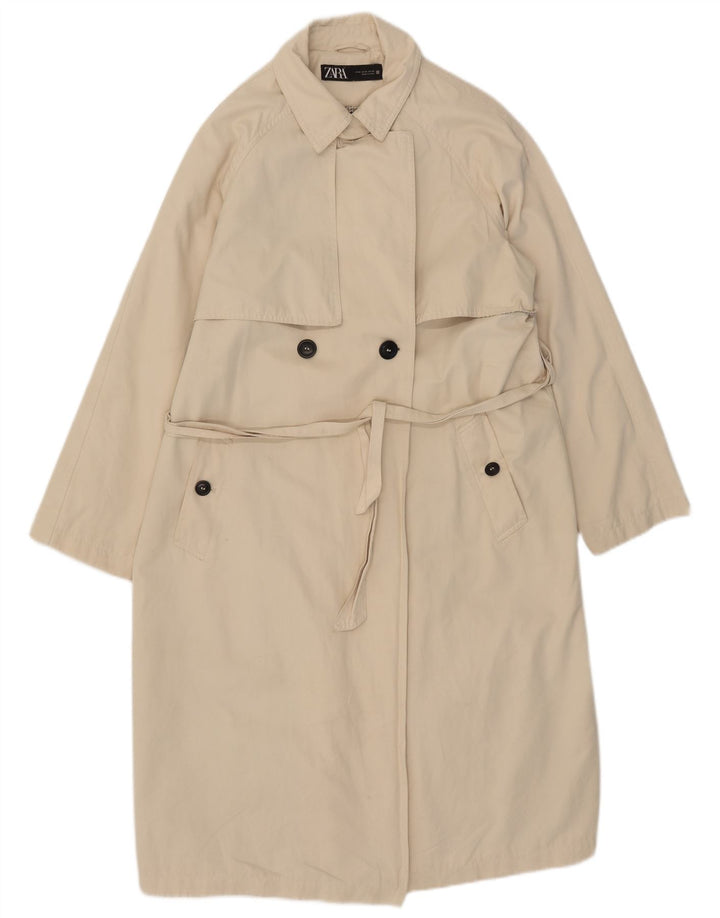 Trench da donna Zara UK 14 Cotone beige medio