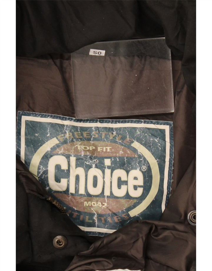 Cappotto imbottito con cappuccio da donna VINTAGE EU 50 2XL Nero Poliammide