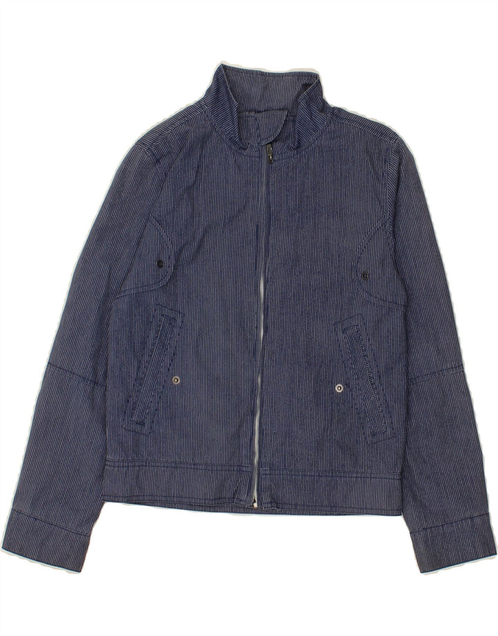 TRUSSARDI JUNIOR Boys Graphic Bomber Jacket 7-8 Years Navy Blue Striped Vintage Trussardi Junior and Second-Hand Trussardi Junior from Messina Hembry 
