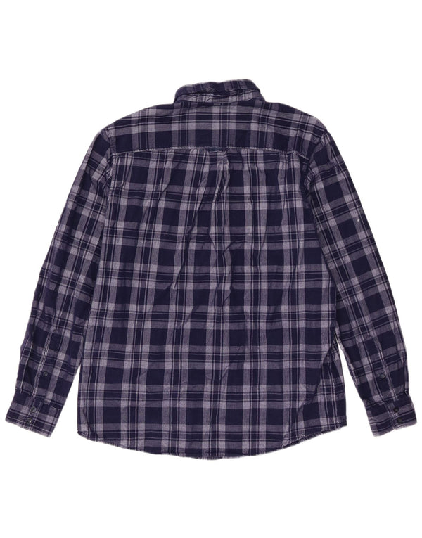 Crew Clothing Camicia da uomo in velluto a coste dalla vestibilità classica, grande in cotone a quadri blu navy