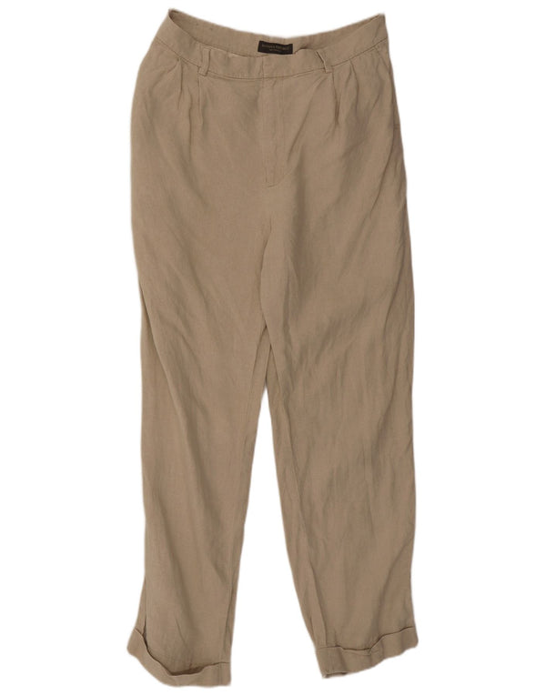 Pantaloni da abito con pegging da uomo Banana Republic W35 L32 Lino beige