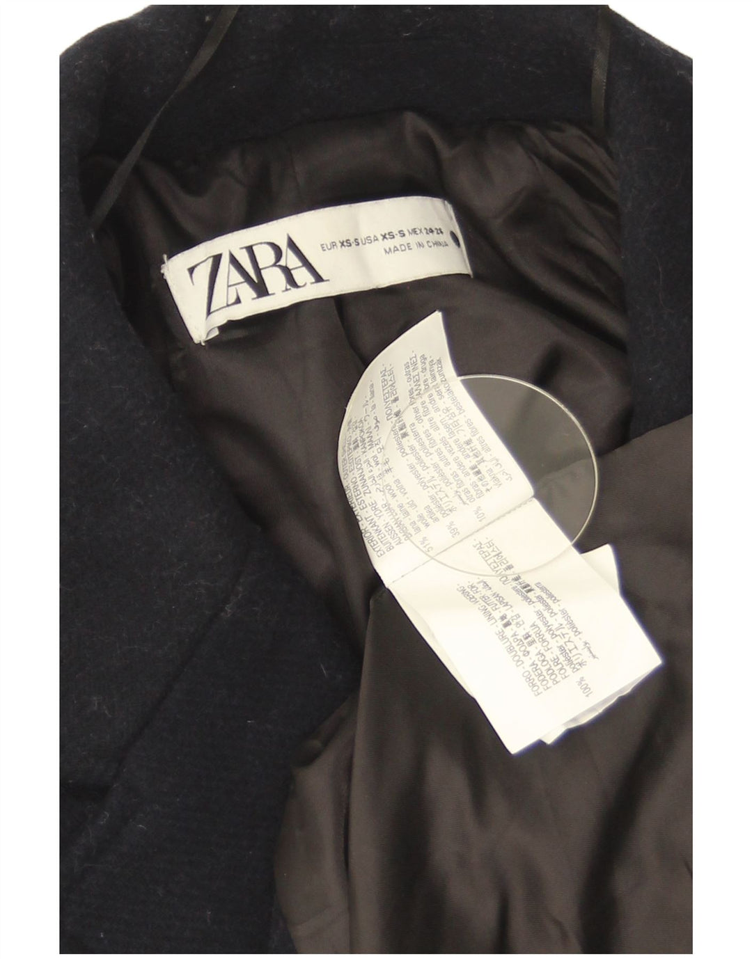 Soprabito oversize da donna Zara UK 6 XS lana blu navy