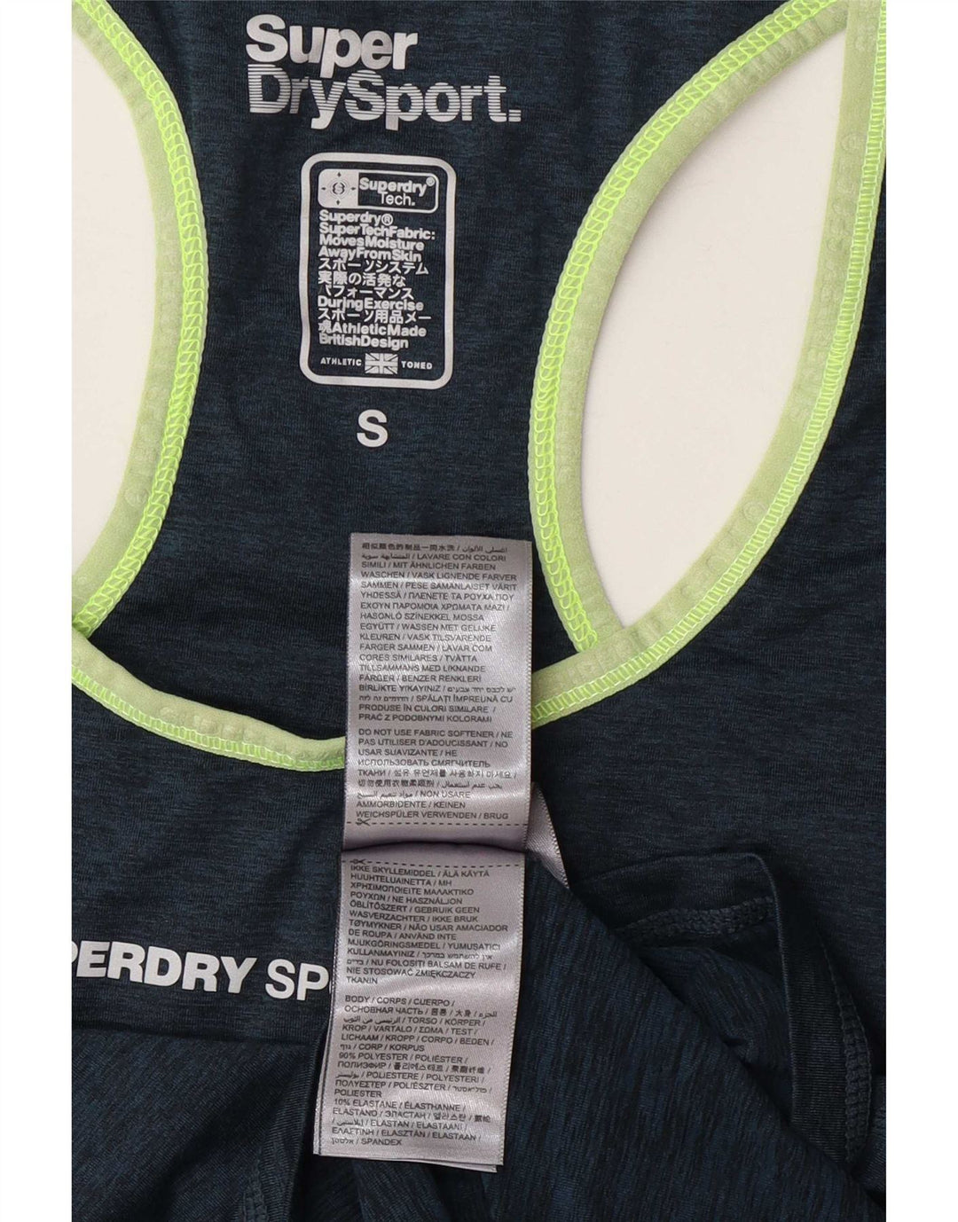 Canottiera grafica da donna Superdry UK 10 Small poliestere blu navy