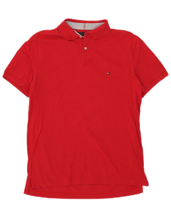 Polo da uomo vestibilità regolare Tommy Hilfiger rosso medio