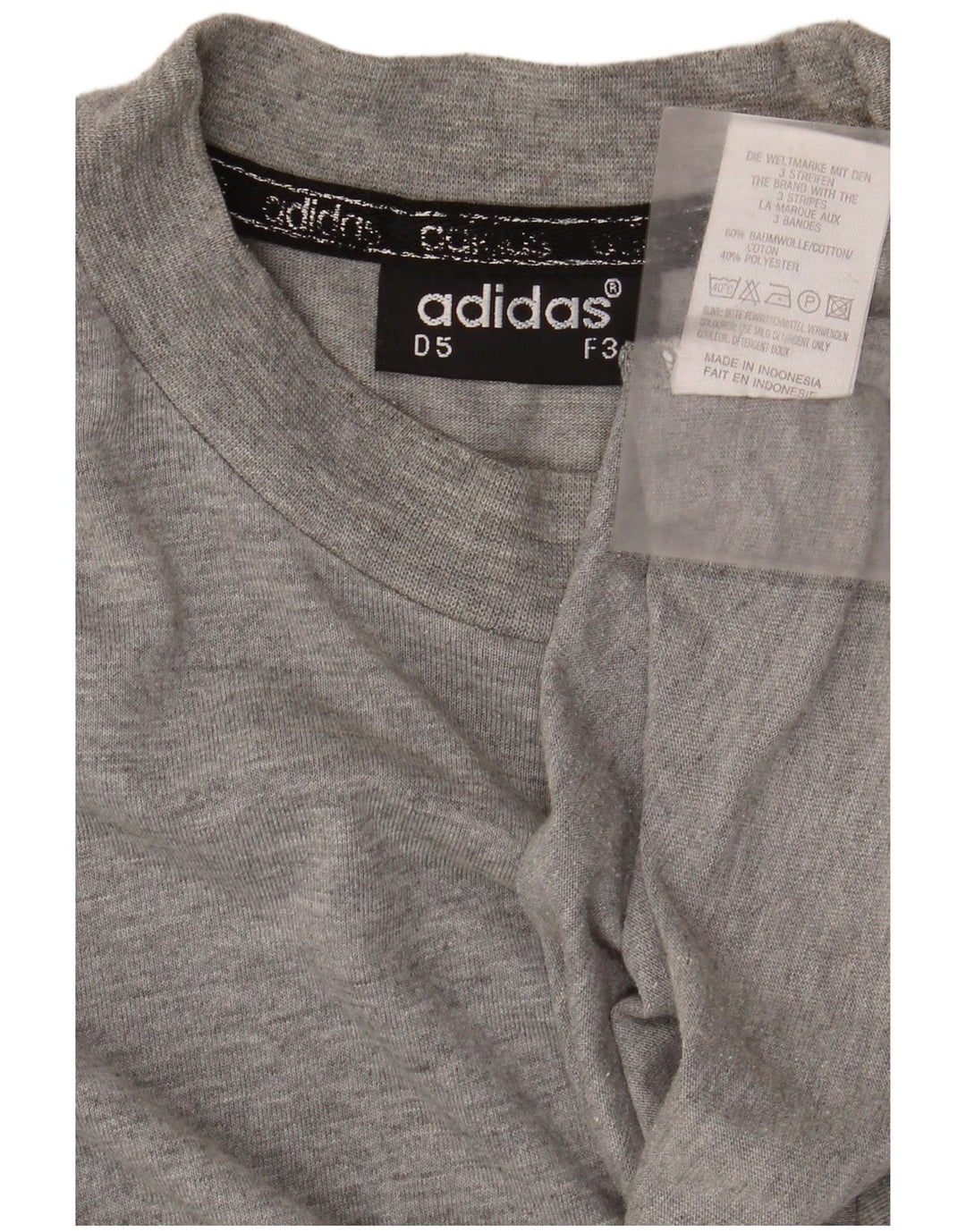 Adidas Maglia a maniche lunghe da uomo UK 38/40 Cotone chiazzato grigio medio