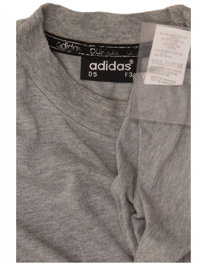 Adidas Maglia a maniche lunghe da uomo UK 38/40 Cotone chiazzato grigio medio