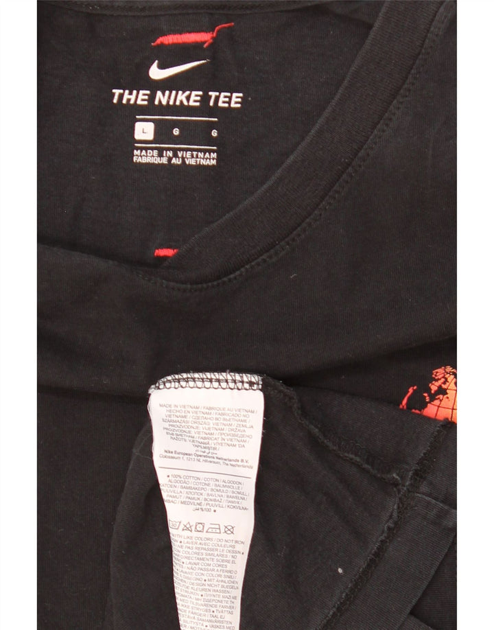 T-shirt grafica da uomo Nike Top grande in cotone nero