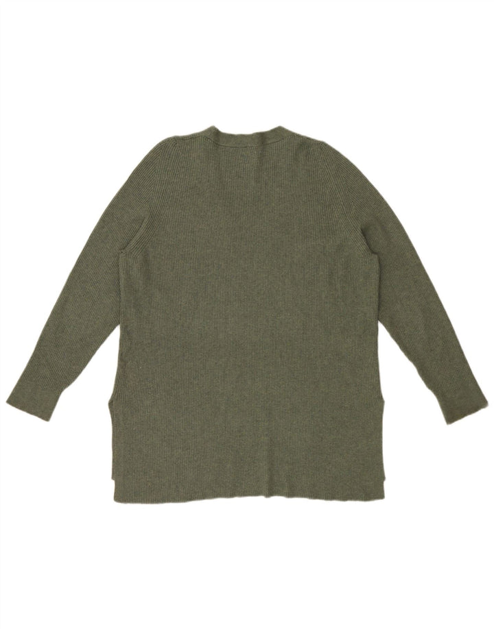 Maglione maglione con scollo a V da donna Marks & Spencer UK 16 grande poliestere verde