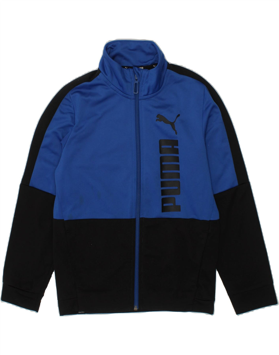 PUMA Boys Graphic Tracksuit Top Jacket 7-8 Years  Blue Colourblock Vintage Puma and Second-Hand Puma from Messina Hembry 