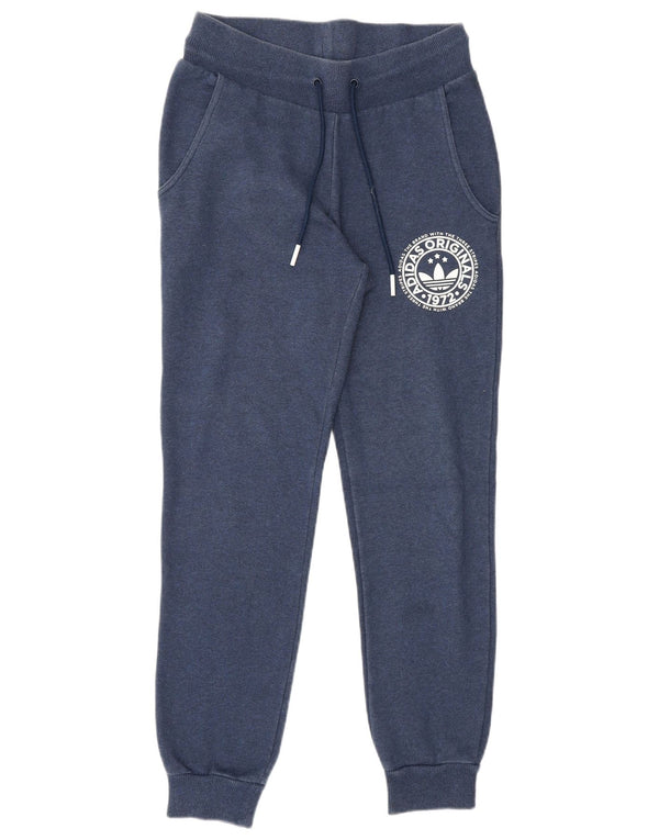 Pantaloni da tuta da donna Adidas Joggers UK 8 Small Blu Navy Cotone